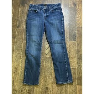 Lee Jeans Women's Size 8S Regular Fit, Straight Leg, Stretch Dark Blue Denim